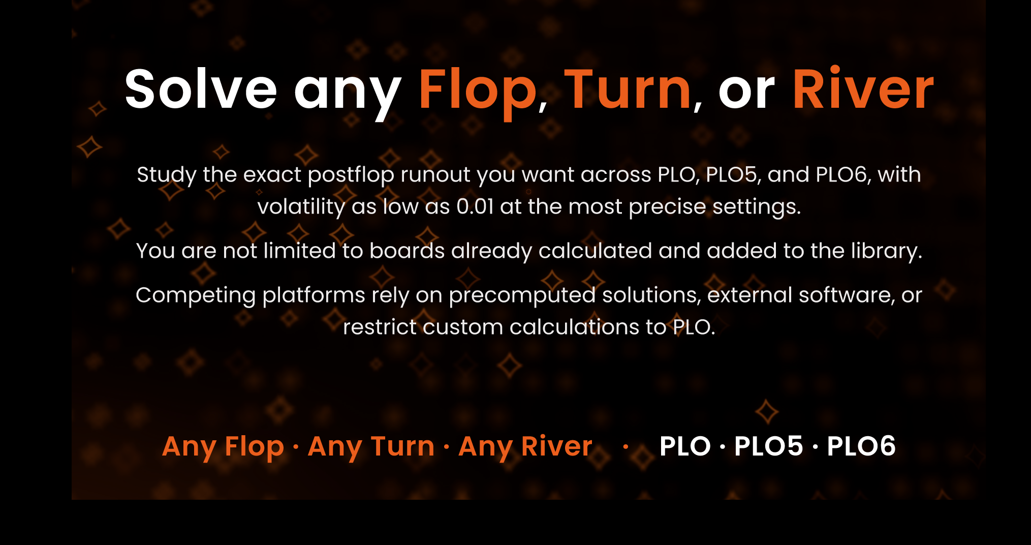 PLO Genius solve any flop turn or river across PLO PLO5 and PLO6