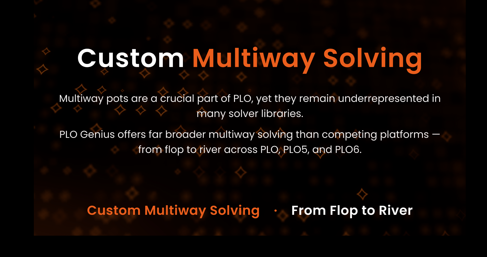 PLO Genius custom multiway solving from flop to river