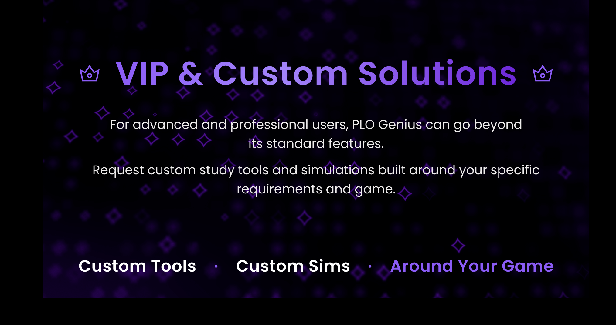 PLO Genius VIP custom simulations for professional Omaha players