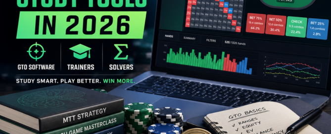Graphic listing poker study tools: GTO software, trainers, and solvers for improving strategy in 2026.